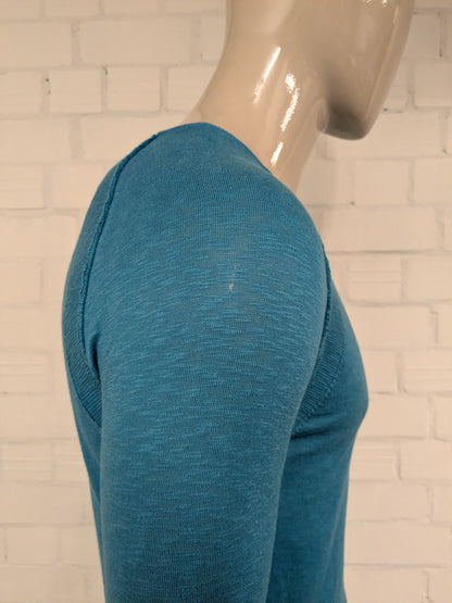 Cast Iron dunne trui. Groen-Blauw gekleurd. Maat S.