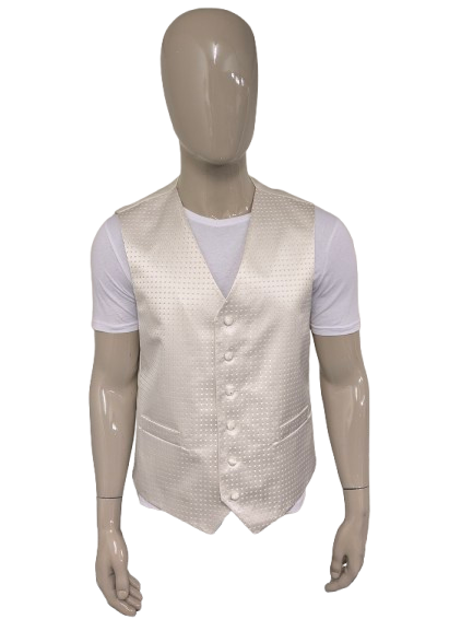 Gilet Lloyd Attree & Smith – beige à pois brillants – taille L
