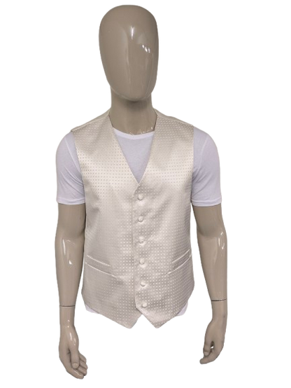 Lloyd Attree & Smith gilet. Beige glanzende stippen. Maat L.