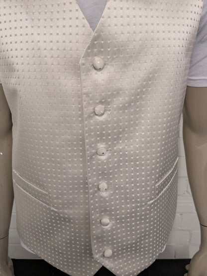 Lloyd Attree & Smith gilet. Beige glanzende stippen. Maat L.