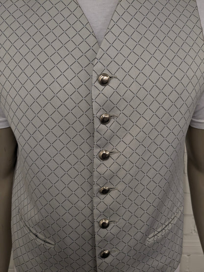 Pronuptia gilet. Grijs motief. Maat L.