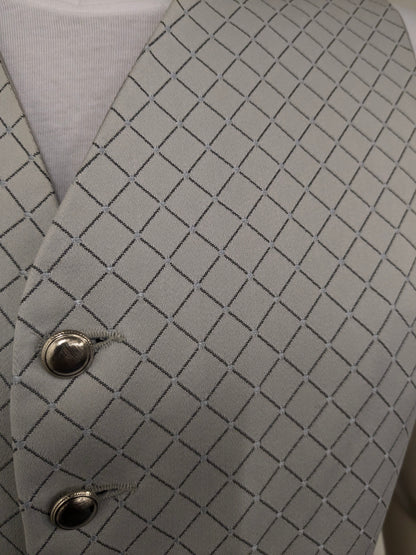 Pronuptia gilet. Grijs motief. Maat L.