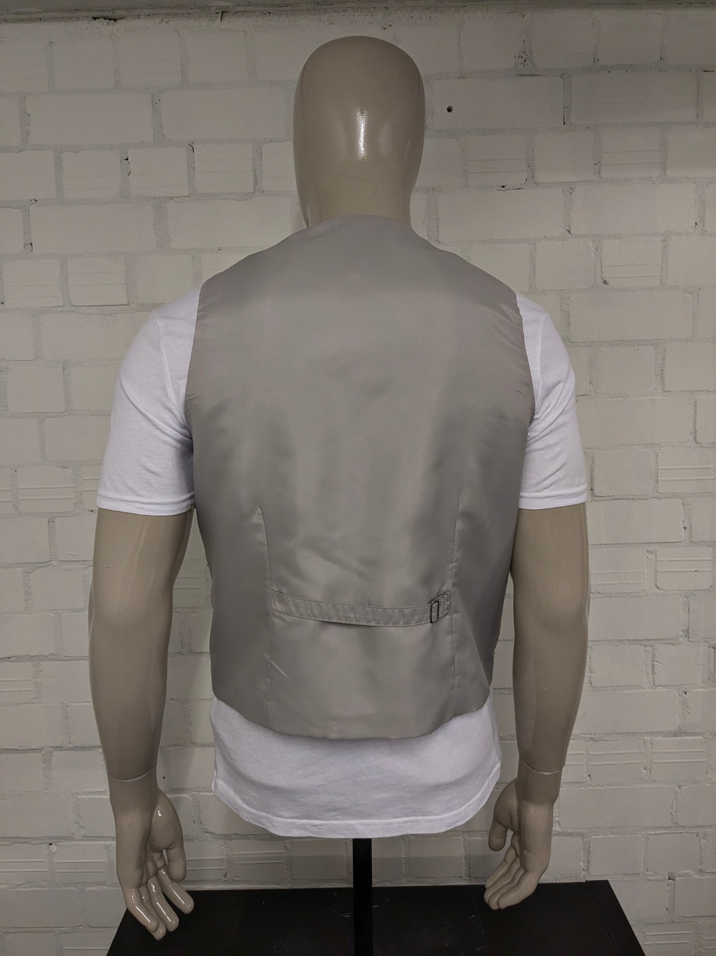 Pronuptia gilet. Grijs motief. Maat L.