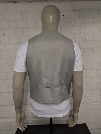 Pronuptia gilet. Grijs motief. Maat L.