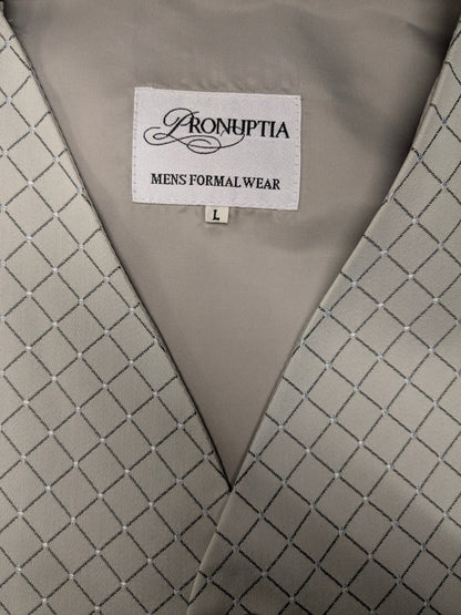 Pronuptia gilet. Grijs motief. Maat L.