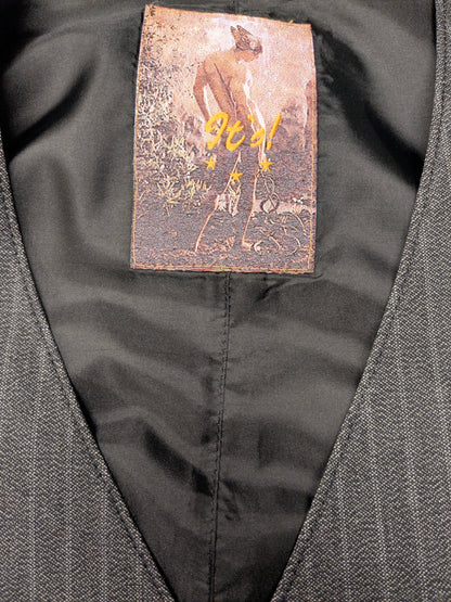 It's gilet. Licht / Donker Grijs gestreept. Maat M.