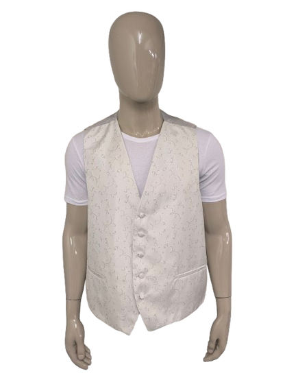Cristo gilet. Beige Licht glanzend motief. Maat 3XL / XXXL.