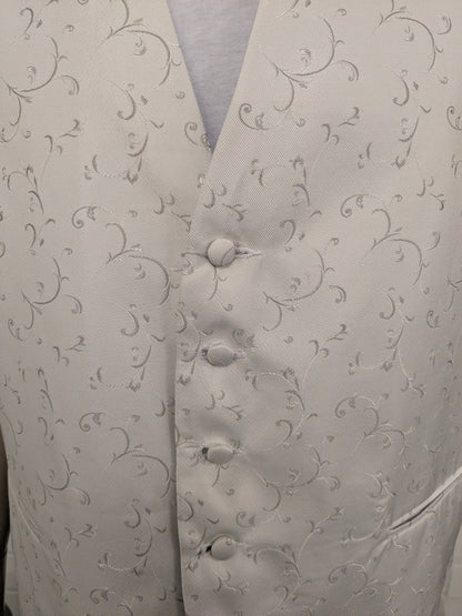 Cristo gilet. Beige Licht glanzend motief. Maat 3XL / XXXL.