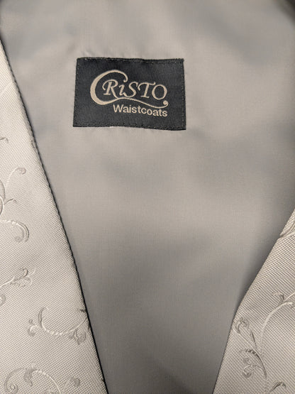 Cristo gilet. Beige Licht glanzend motief. Maat 3XL / XXXL.