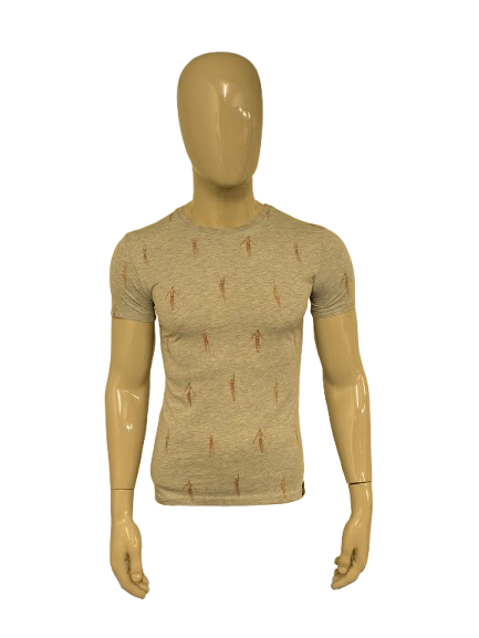 Kultivate shirt. Grijs gemêleerd met duikers print. Maat XL.