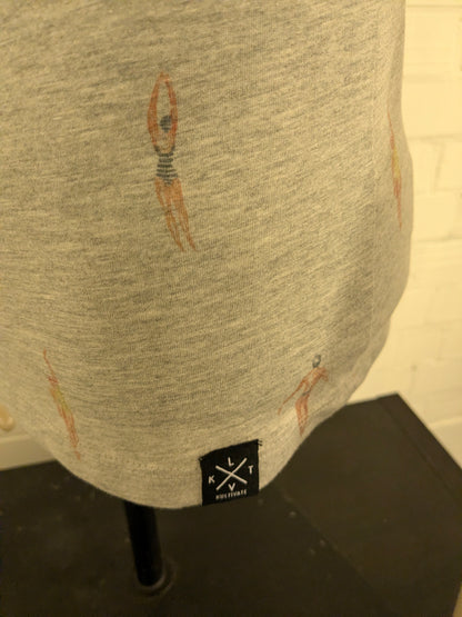 Kultivate shirt. Grijs gemêleerd met duikers print. Maat XL.