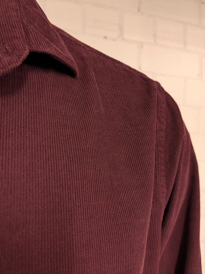 Mr. Marvis rib overhemd. Fijne rib. Bordeaux gekleurd. Maat 2XL / XXL.