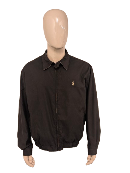 Leicht gefütterte Vintage-Jacke von Polo Ralph Lauren. Schwarz gefärbt. Größe (XL) 3XL / XXXL.