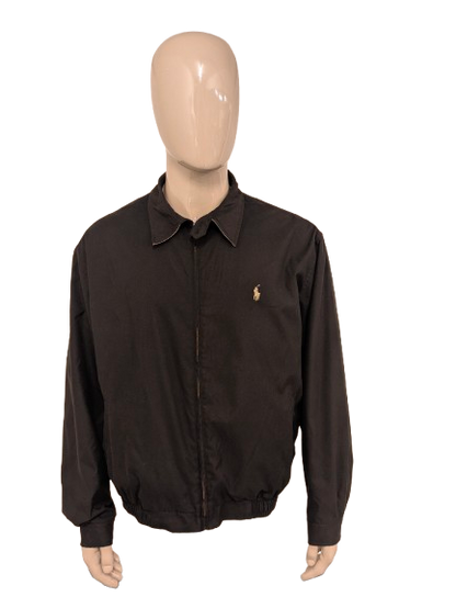 Leicht gefütterte Vintage-Jacke von Polo Ralph Lauren. Schwarz gefärbt. Größe (XL) 3XL / XXXL.