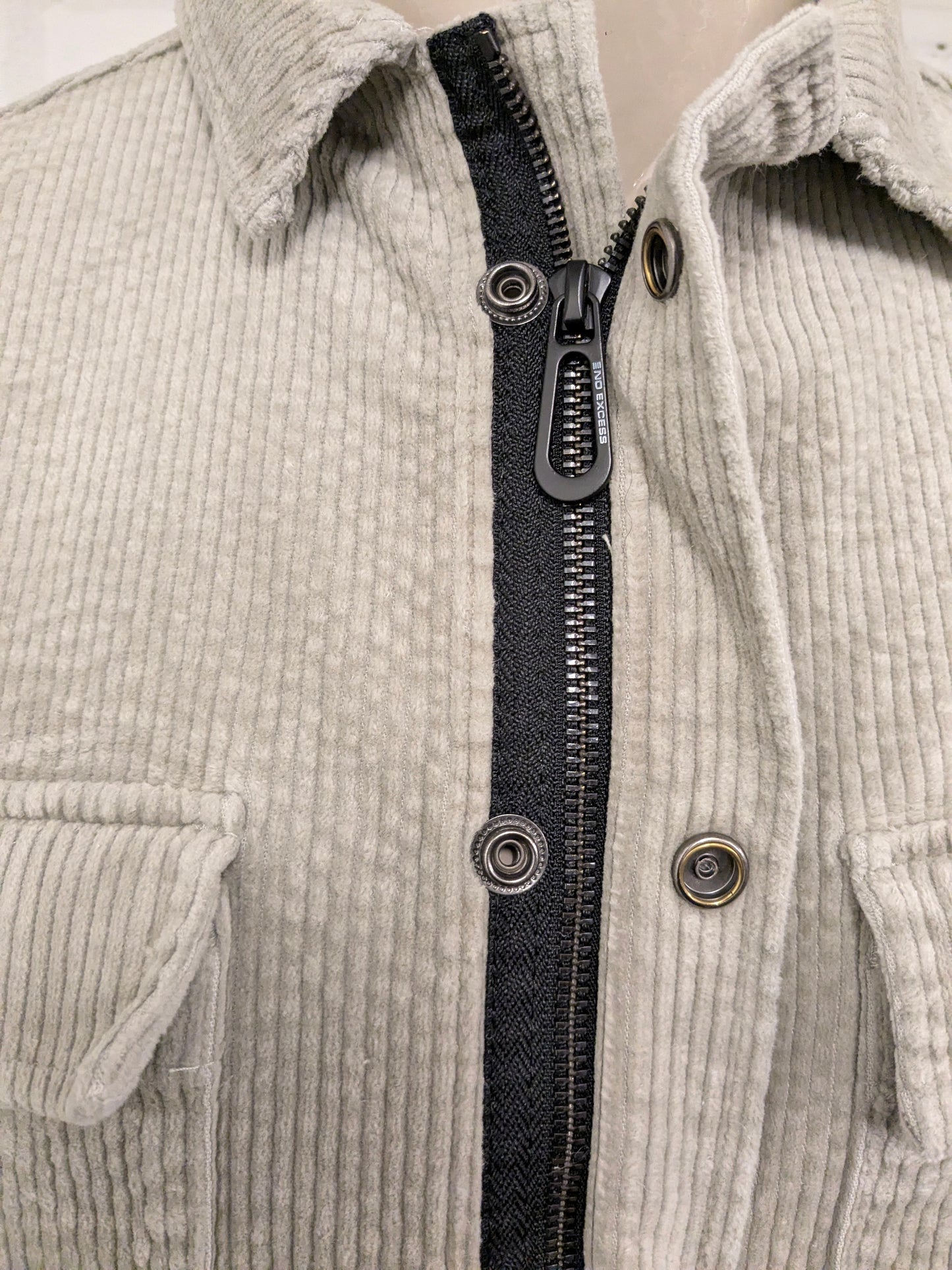 No Excess rib overhemd. dikke rib. Beige gekleurd. Maat XL. stretch.