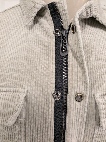 No Excess rib overhemd. dikke rib. Beige gekleurd. Maat XL. stretch.