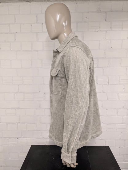 No Excess rib overhemd. dikke rib. Beige gekleurd. Maat XL. stretch.