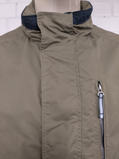 King's Court summer jacket with hidden hood. Green Blue colored. Size L.