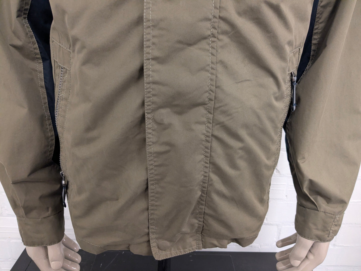 King's Court summer jacket with hidden hood. Green Blue colored. Size L.