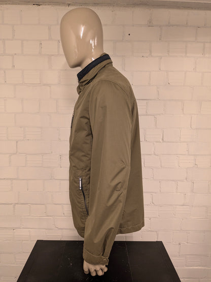 King's Court summer jacket with hidden hood. Green Blue colored. Size L.