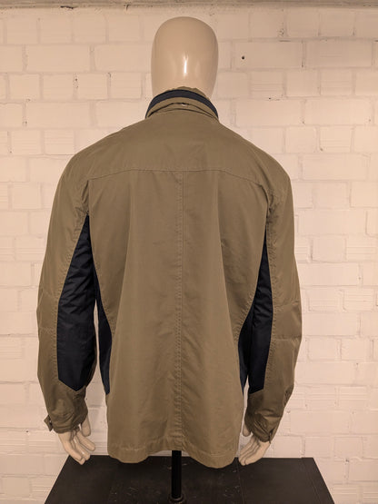 King's Court summer jacket with hidden hood. Green Blue colored. Size L.
