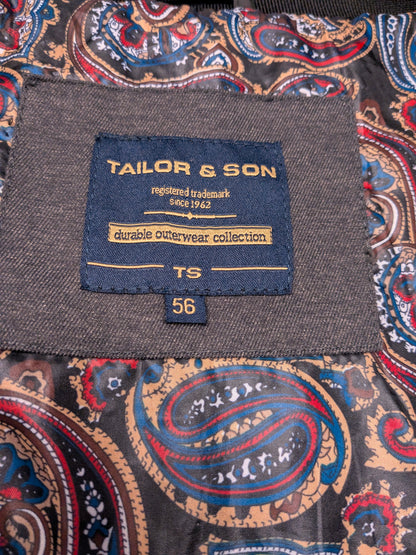 Tailor & Son tussen jas. Zwart Grijs gekleurd. Maat 56 / XL.