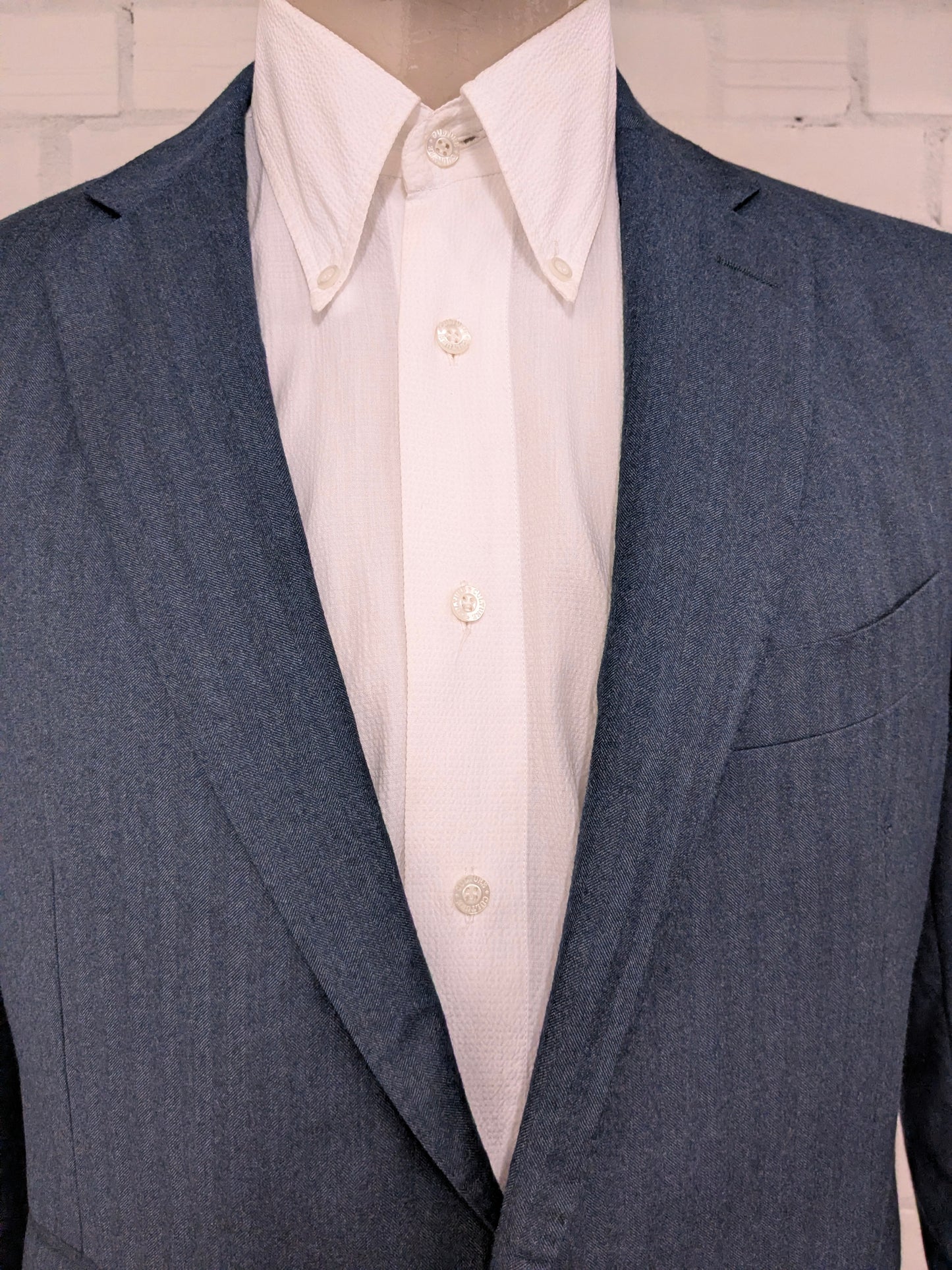 Suitsupply Reda Wollen colbert. Donker Blauw motief. Maat 54 / L.