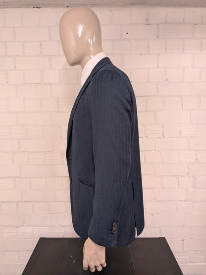 Suitsupply Reda Wollen colbert. Donker Blauw motief. Maat 54 / L.