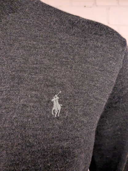 Dolcevita Polo Ralph Lauren in lana merino. Grigio scuro misto. Taglia XL.
