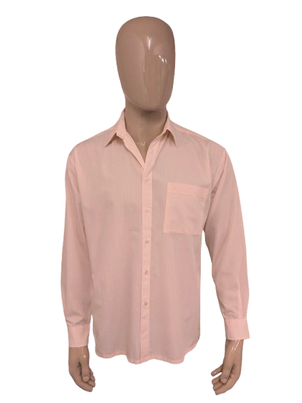 Vintage Mister overhemd Licht Roze gekleurd. Maat XL.