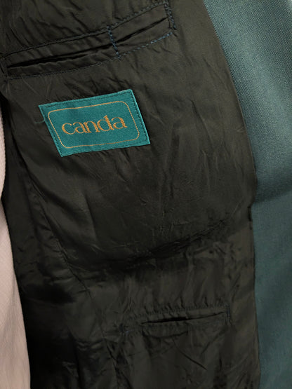Vintage CANDA-Jacke – grünes Motiv – Größe 50/M