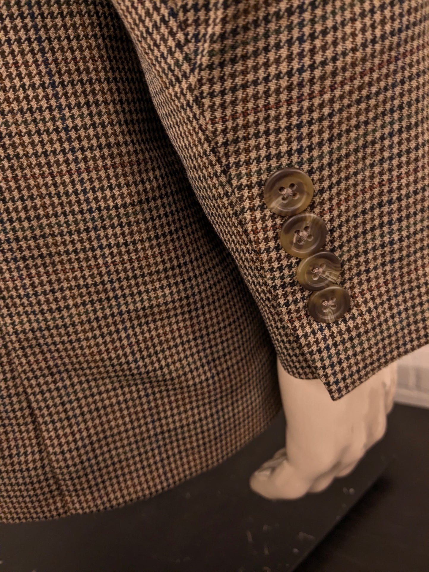 Lauren Ralph Lauren Wollen colbert. Bruin Zwart Groen motief. Maat 50 / M.