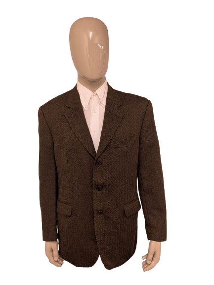 Vintage Burberrys wollen colbert – bruin visgraat – maat 56/XL