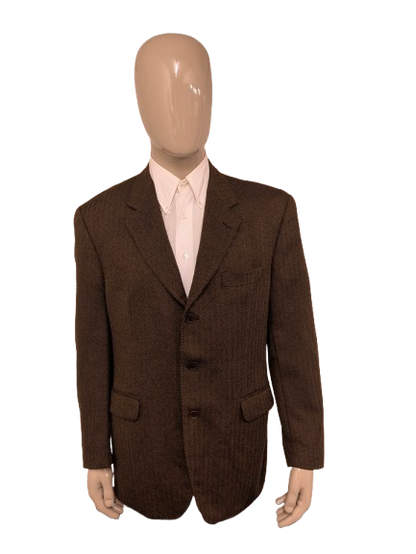 Vintage Burberrys wollen colbert – bruin visgraat – maat 56/XL