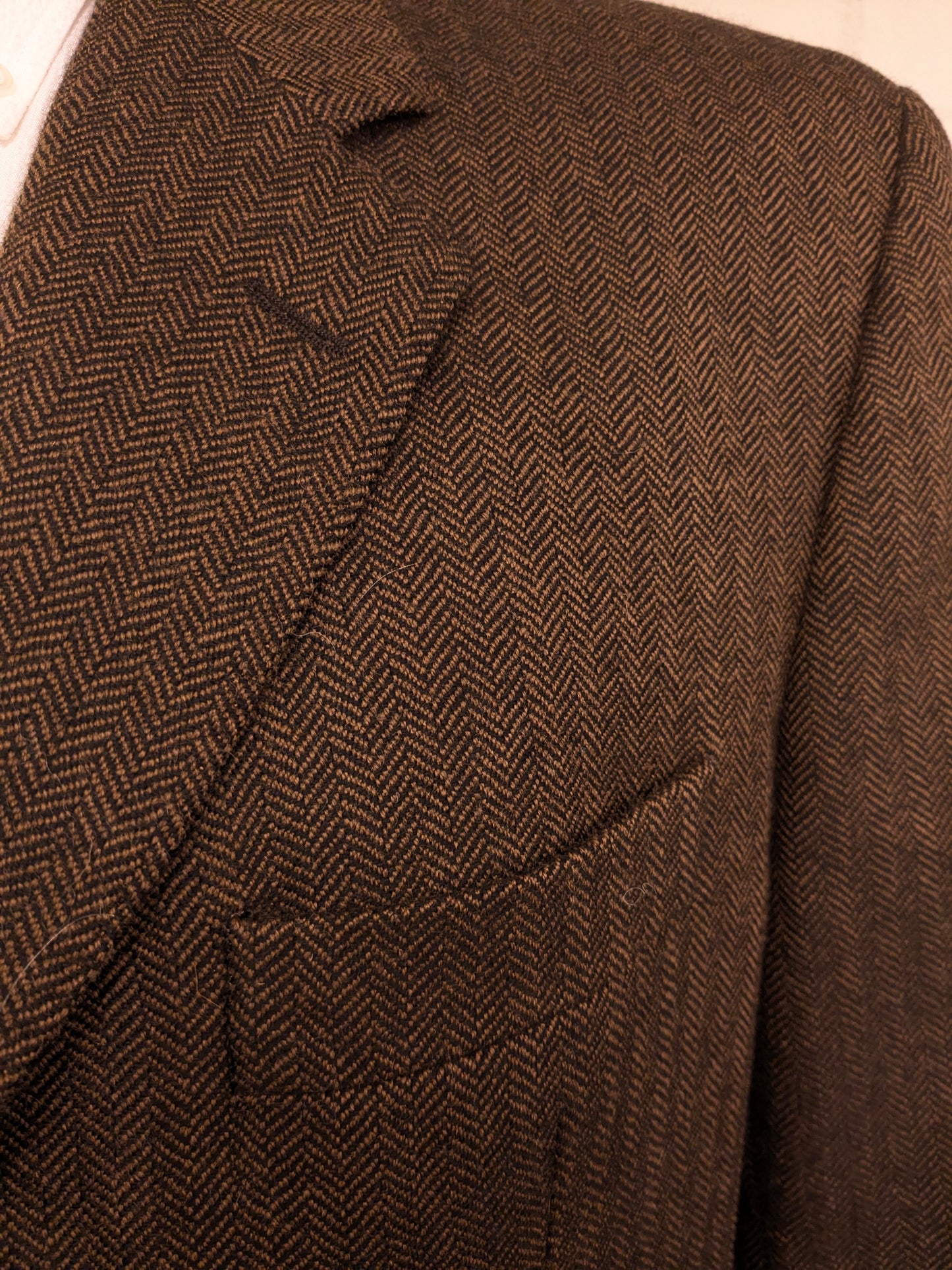 Vintage Burberrys wollen colbert – bruin visgraat – maat 56/XL