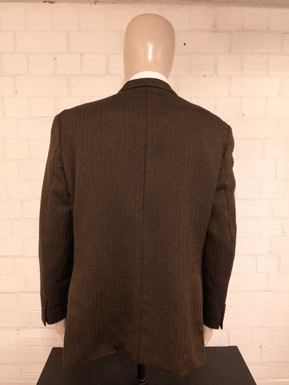 Vintage Burberrys wollen colbert – bruin visgraat – maat 56/XL