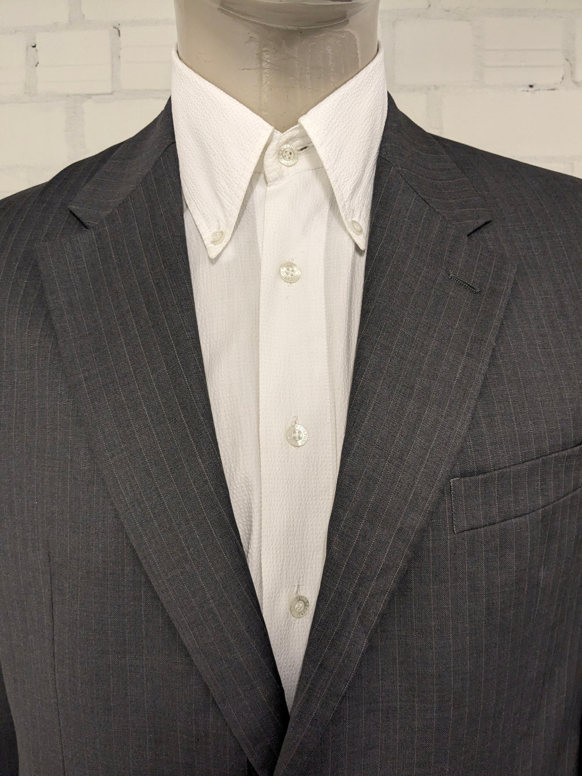 Vintage Lauren Ralph Lauren wollen colbert – grijs gestreept – maat 28 (56/XL)
