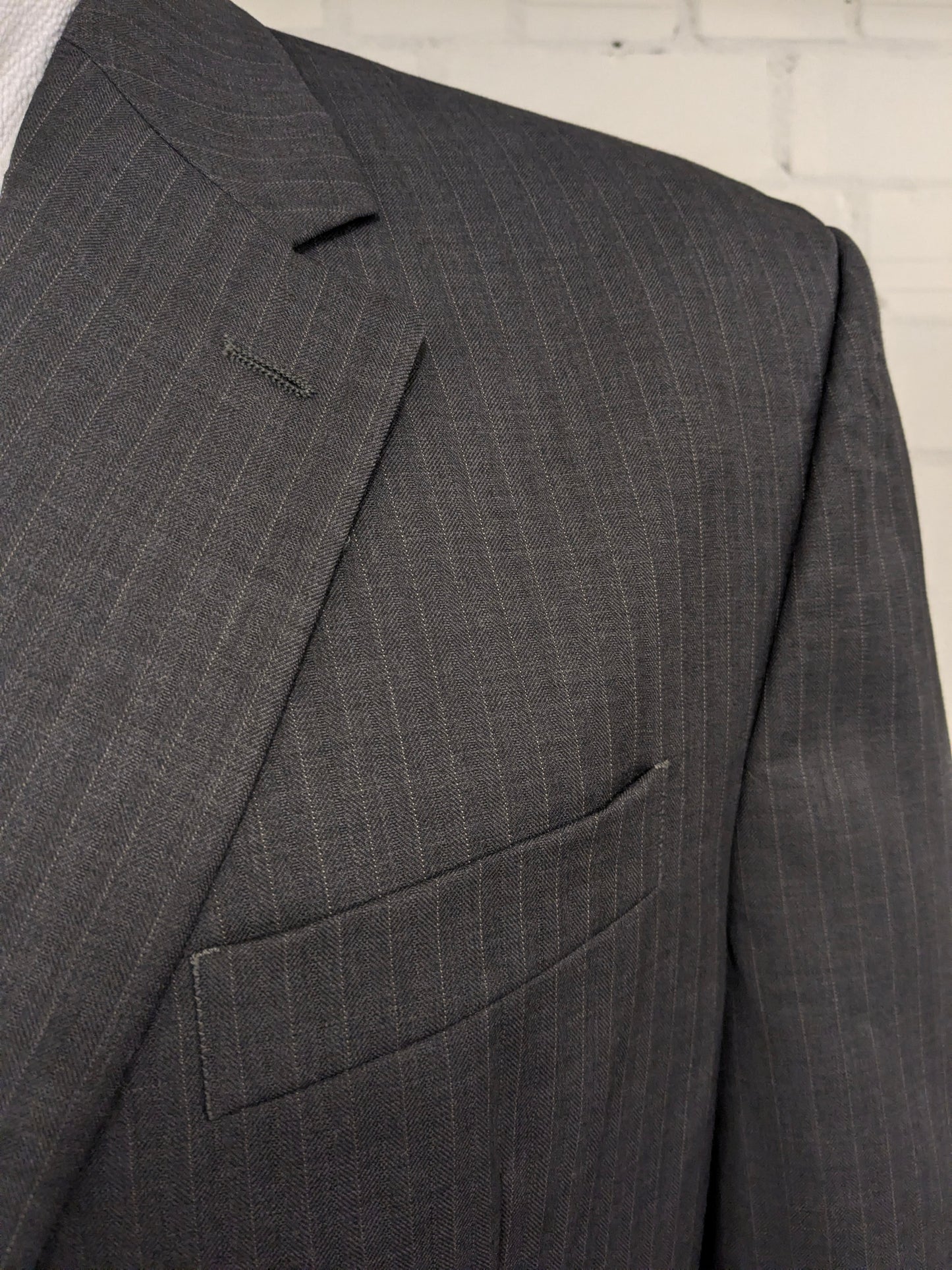 Vintage Lauren Ralph Lauren wollen colbert – grijs gestreept – maat 28 (56/XL)