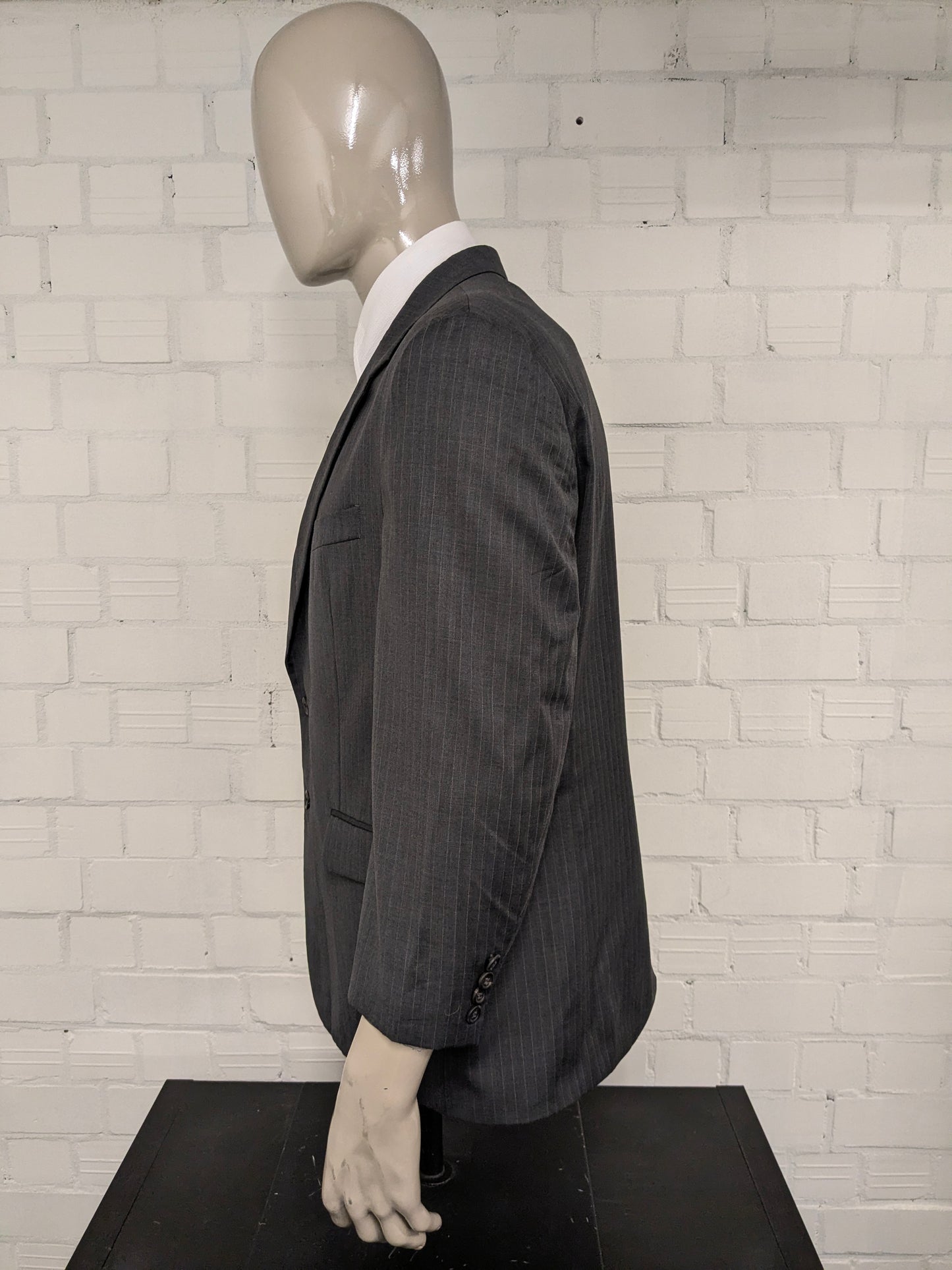 Vintage Lauren Ralph Lauren wollen colbert – grijs gestreept – maat 28 (56/XL)