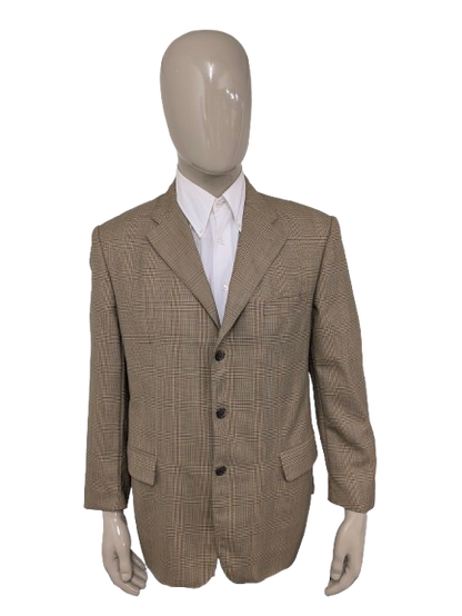 Vintage Scabal colbert – beige/groen/bruin/blauw geruit – maat 26 (52/L)