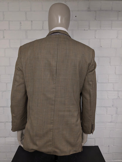 Vintage Scabal colbert – beige/groen/bruin/blauw geruit – maat 26 (52/L)