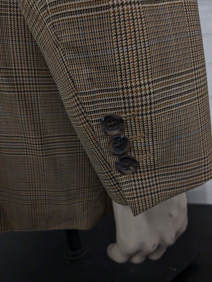 Vintage Scabal colbert – beige/groen/bruin/blauw geruit – maat 26 (52/L)