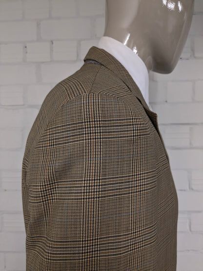 Vintage Scabal colbert – beige/groen/bruin/blauw geruit – maat 26 (52/L)