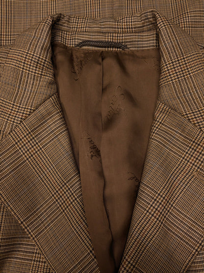Vintage Scabal colbert – beige/groen/bruin/blauw geruit – maat 26 (52/L)