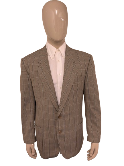 Ponte Vecchio wool jacket – brown/green/blue checked – size 54/XL