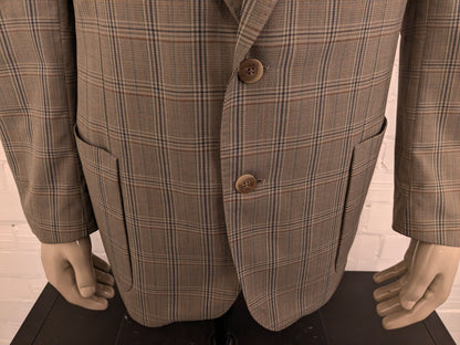 Ponte Vecchio Wollen colbert .Bruin Groen Blauw geruit. Maat 54 / XL.
