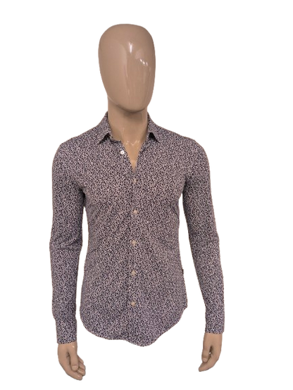 Camisa Boss Hugo Boss. Estampado azul blanco. Talla M. Corte ajustado/elástico.