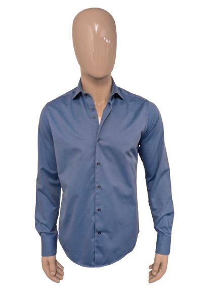 Camisa Gentiluomo Silverline. Motivo azul claro brillante. Talla M.