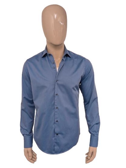 Chemise Gentiluomo Silverline. Motif brillant bleu clair. Taille M.