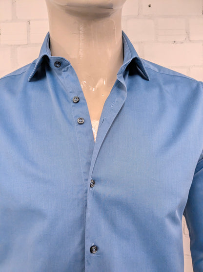 Chemise Gentiluomo Silverline. Motif brillant bleu clair. Taille M.